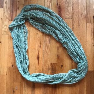 Light green soft crochet circle scarf